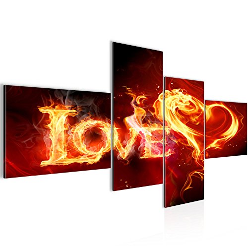Abstrakt Feuer Love Bild Kunstdruck auf Vlies-Leinwand S052
