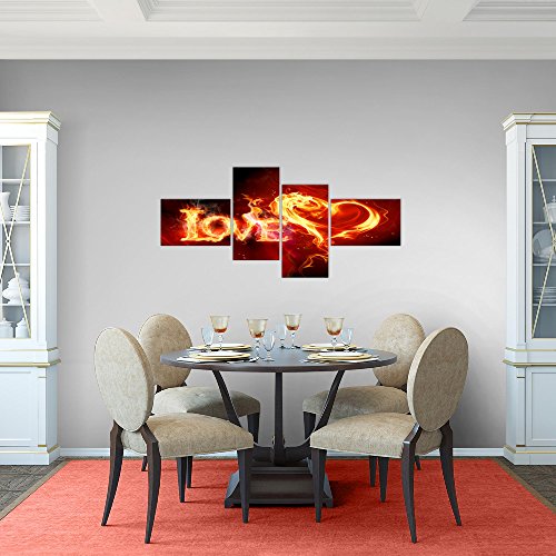 Abstrakt Feuer Love Bild Kunstdruck auf Vlies-Leinwand S052