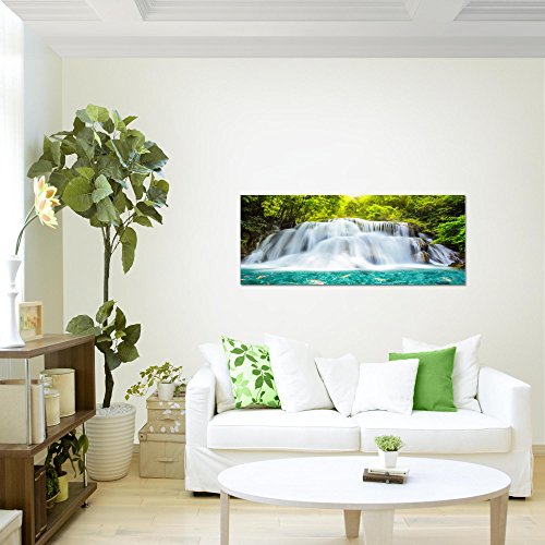 Wasserfall Landschaft Bild Kunstdruck auf Vlies-Leinwand L138