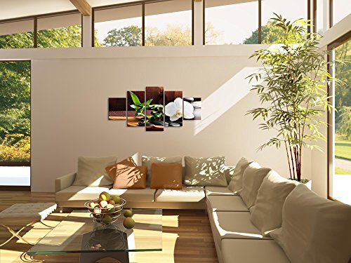 Feng Shui Orchidee Bild Kunstdruck auf Vlies-Leinwand F072
