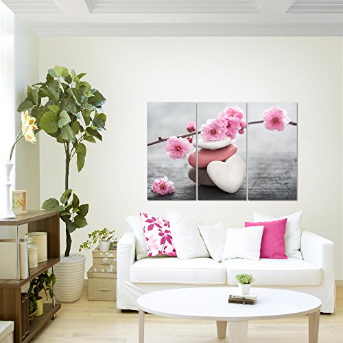 Feng Shui Blumen Bild Kunstdruck auf Vlies-Leinwand B475