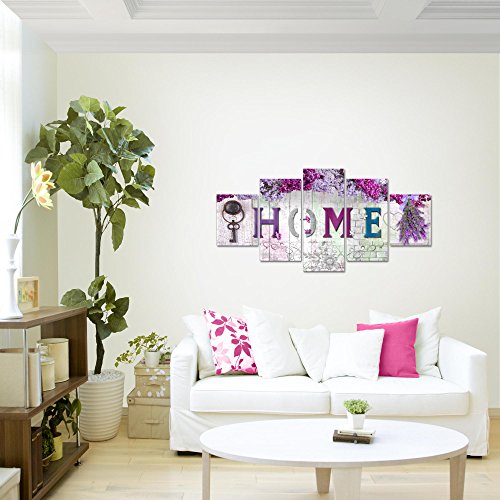 Home Flieder Bild Kunstdruck auf Vlies-Leinwand H007