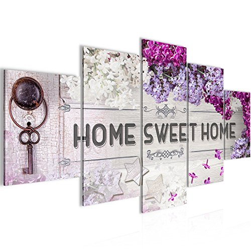 Home Flieder Bild Kunstdruck auf Vlies-Leinwand H010
