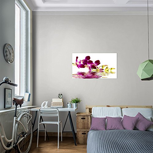 Orchidee Blumen Bild Kunstdruck auf Vlies-Leinwand B077