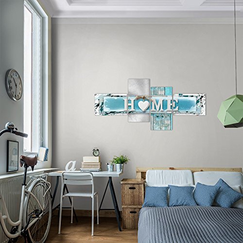 Home Herz Bild Kunstdruck auf Vlies-Leinwand H021
