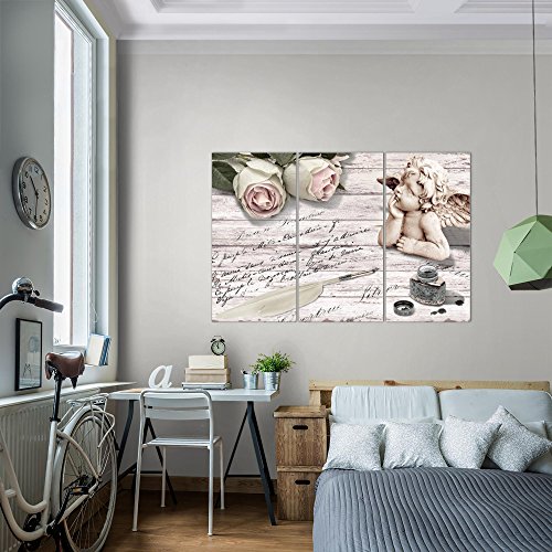Engel Blumen Bild Kunstdruck auf Vlies-Leinwand B501