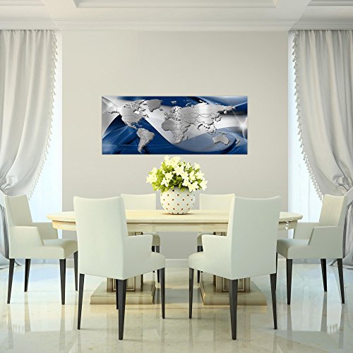 Weltkarte World Map Bild Kunstdruck auf Vlies-Leinwand W038