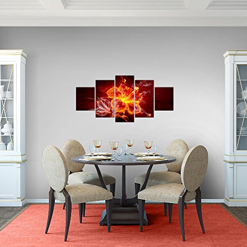 Feuer Blumen Bild Kunstdruck auf Vlies-Leinwand B428