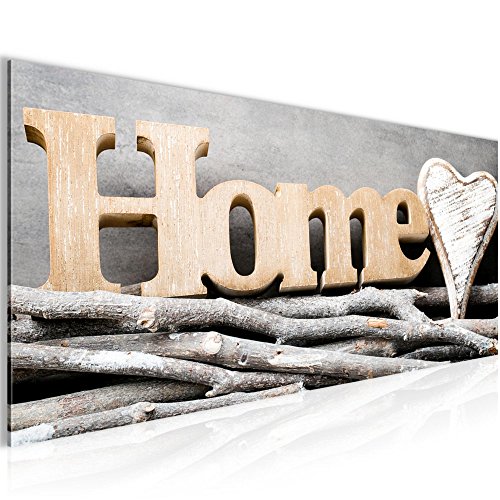 Home Herz Bild Kunstdruck auf Vlies-Leinwand H025