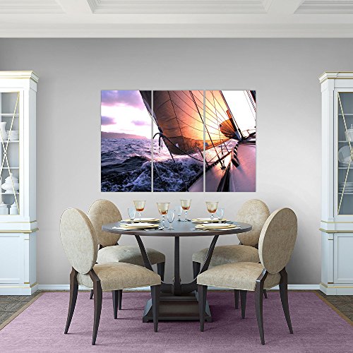 Wasser Boot Bild Kunstdruck auf Vlies-Leinwand S191