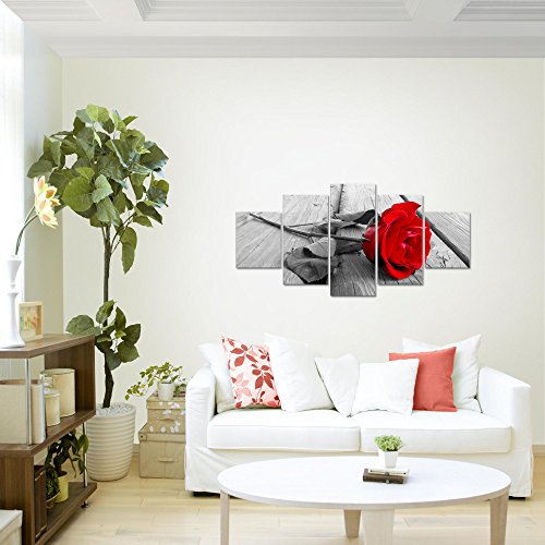 Rose Blumen Bild Kunstdruck auf Vlies-Leinwand B392