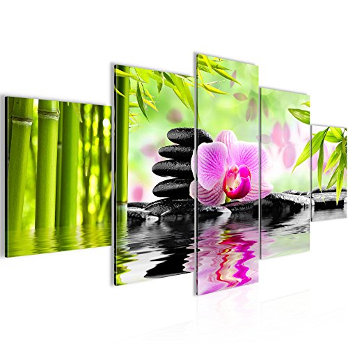 Feng Shui Orchidee Bild Kunstdruck auf Vlies-Leinwand F067