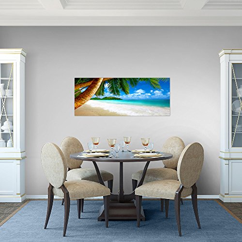 Strand Palmen Landschaft Bild Kunstdruck auf Vlies-Leinwand L014