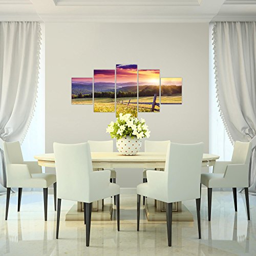 Sonnenaufgang Landschaft Bild Kunstdruck auf Vlies-Leinwand L051