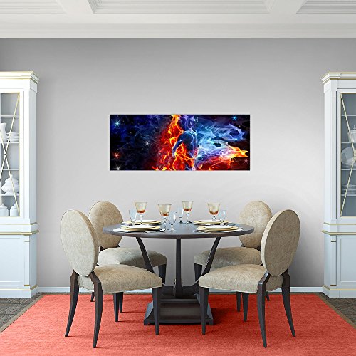 Feuer und Eis Figuren Bild Kunstdruck auf Vlies-Leinwand S046