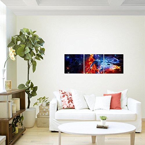 Feuer und Eis Figuren Bild Kunstdruck auf Vlies-Leinwand S045