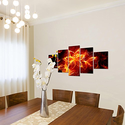 Feuer Blumen Bild Kunstdruck auf Vlies-Leinwand B435