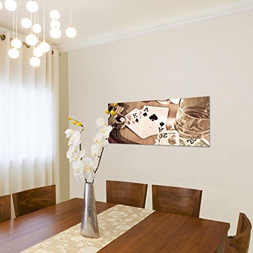 Poker Whisky Waffe Bild Kunstdruck auf Vlies-Leinwand S156