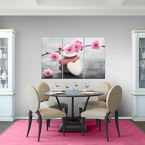 Feng Shui Blumen Bild Kunstdruck auf Vlies-Leinwand B475