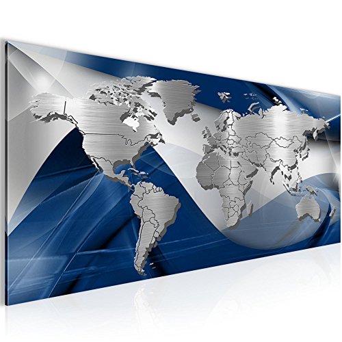 Weltkarte World Map Bild Kunstdruck auf Vlies-Leinwand W038