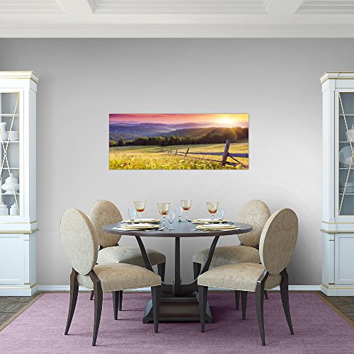 Sonnenaufgang Landschaft Bild Kunstdruck auf Vlies-Leinwand L046