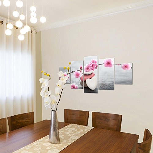 Feng Shui Blumen Bild Kunstdruck auf Vlies-Leinwand B470