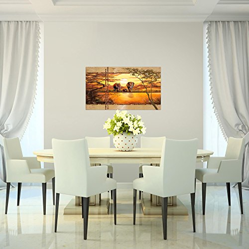 Afrika Elefant Bild Kunstdruck auf Vlies-Leinwand Af024