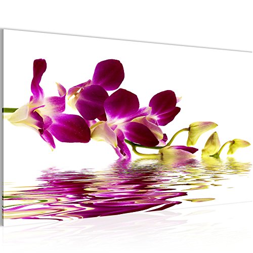 Orchidee Blumen Bild Kunstdruck auf Vlies-Leinwand B077