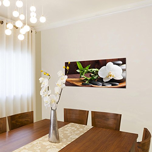 Feng Shui Orchidee Blumen Bild Kunstdruck auf Vlies-Leinwand B337