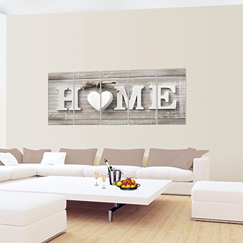 Home Herz Bild Kunstdruck auf Vlies-Leinwand H029