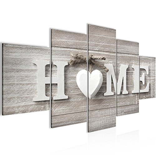 Home Herz Bild Kunstdruck auf Vlies-Leinwand H020