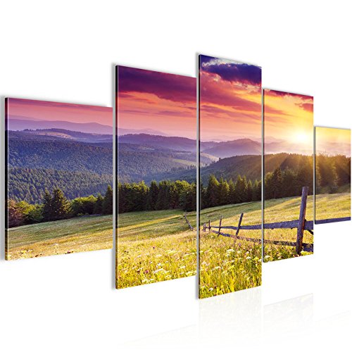 Sonnenaufgang Landschaft Bild Kunstdruck auf Vlies-Leinwand L051