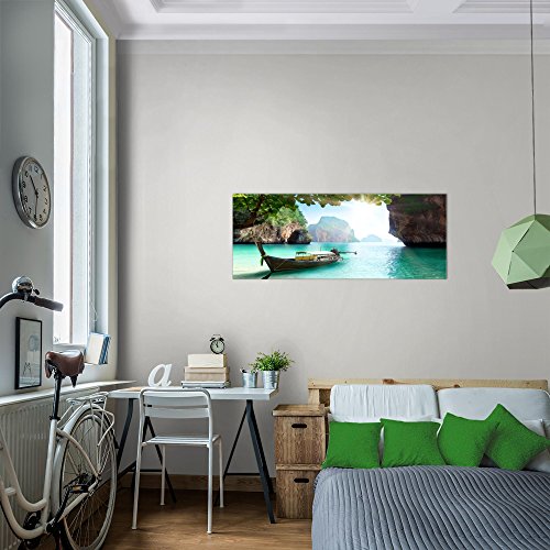 Meer Insel Landschaft Bild Kunstdruck auf Vlies-Leinwand L030