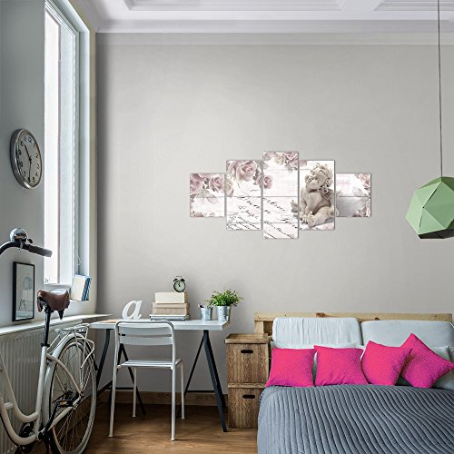 Engel Blumen Bild Kunstdruck auf Vlies-Leinwand B498