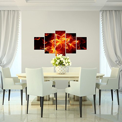 Feuer Blumen Bild Kunstdruck auf Vlies-Leinwand B435