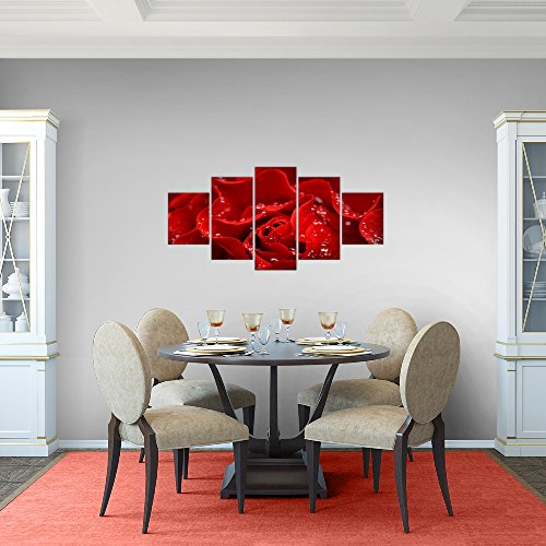 Rose Blumen Bild Kunstdruck auf Vlies-Leinwand B377