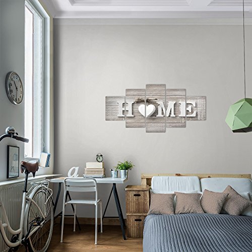 Home Herz Bild Kunstdruck auf Vlies-Leinwand H020