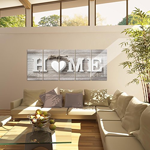 Home Herz Bild Kunstdruck auf Vlies-Leinwand H029