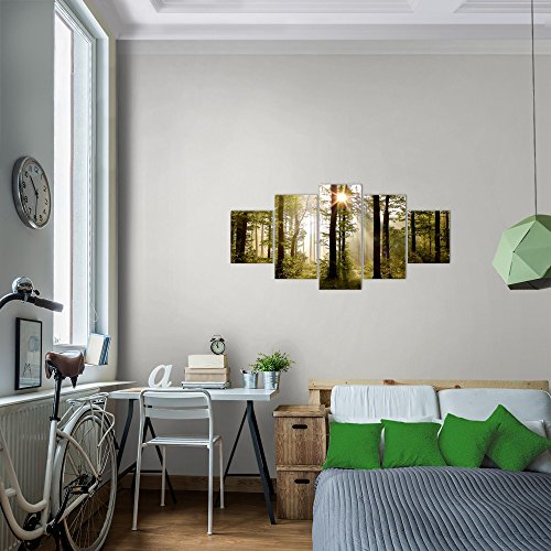 Wald Landschaft Bild Kunstdruck auf Vlies-Leinwand L077
