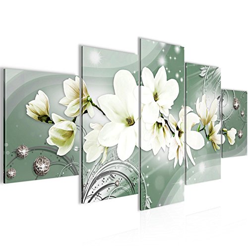 Magnolien Blumen Bild Kunstdruck auf Vlies-Leinwand B313