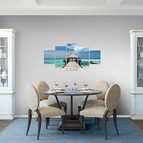 Strand Meer Landschaft Bild Kunstdruck auf Vlies-Leinwand L017