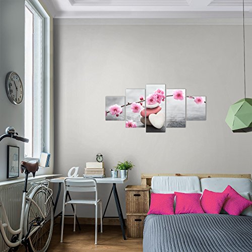 Feng Shui Blumen Bild Kunstdruck auf Vlies-Leinwand B470