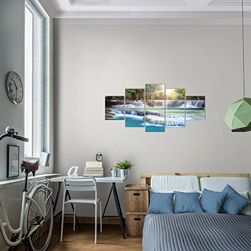 Wasserfall Landschaft Bild Kunstdruck auf Vlies-Leinwand L123