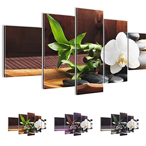 Feng Shui Orchidee Bild Kunstdruck auf Vlies-Leinwand F072