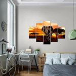 Afrika Elefant Bild Kunstdruck auf Vlies-Leinwand Af036
