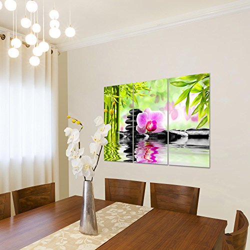 Feng Shui Orchidee Bild Kunstdruck auf Vlies-Leinwand F074