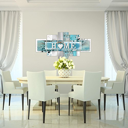 Home Herz Bild Kunstdruck auf Vlies-Leinwand H032