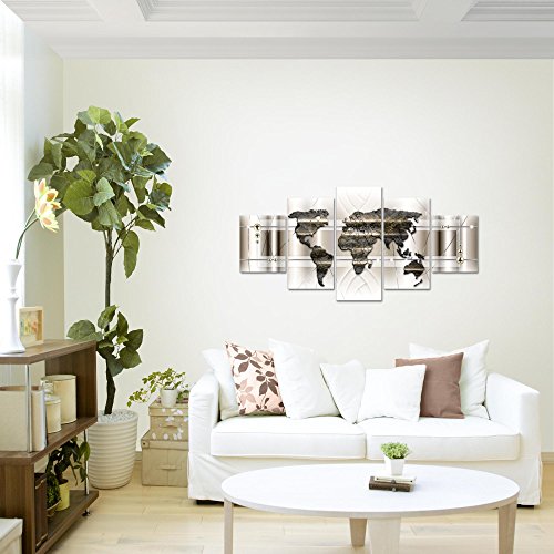 Weltkarte World Map Bild Kunstdruck auf Vlies-Leinwand W044