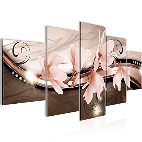 Magnolien Blumen Bild Kunstdruck auf Vlies-Leinwand B319