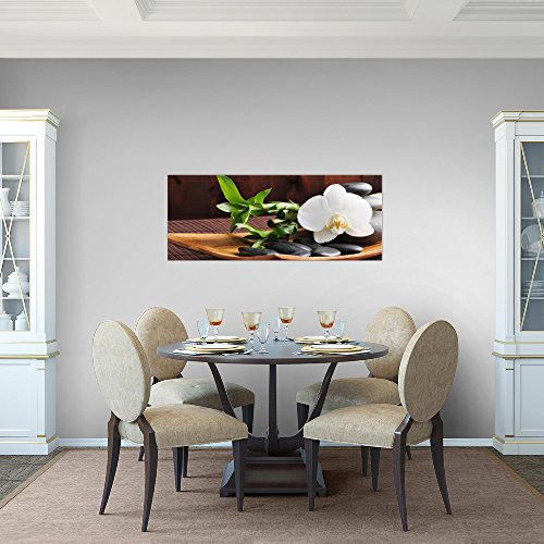 Feng Shui Orchidee Blumen Bild Kunstdruck auf Vlies-Leinwand B337